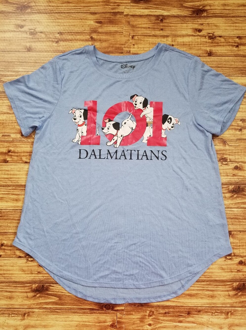 Disney Blue '101 Dalmatians' Women's XXL Juniors 19 Short Sleeve Shirt Dog